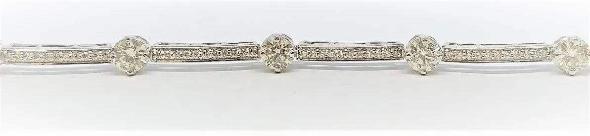 Diamond Station  Bracelet in 14k White Gold (3.80 ct. tw.)