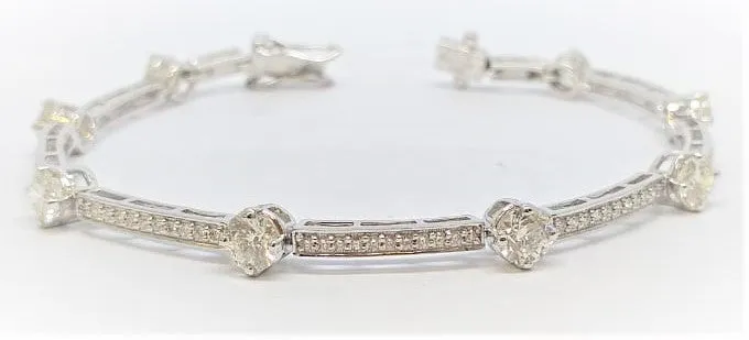 Diamond Station  Bracelet in 14k White Gold (3.80 ct. tw.)