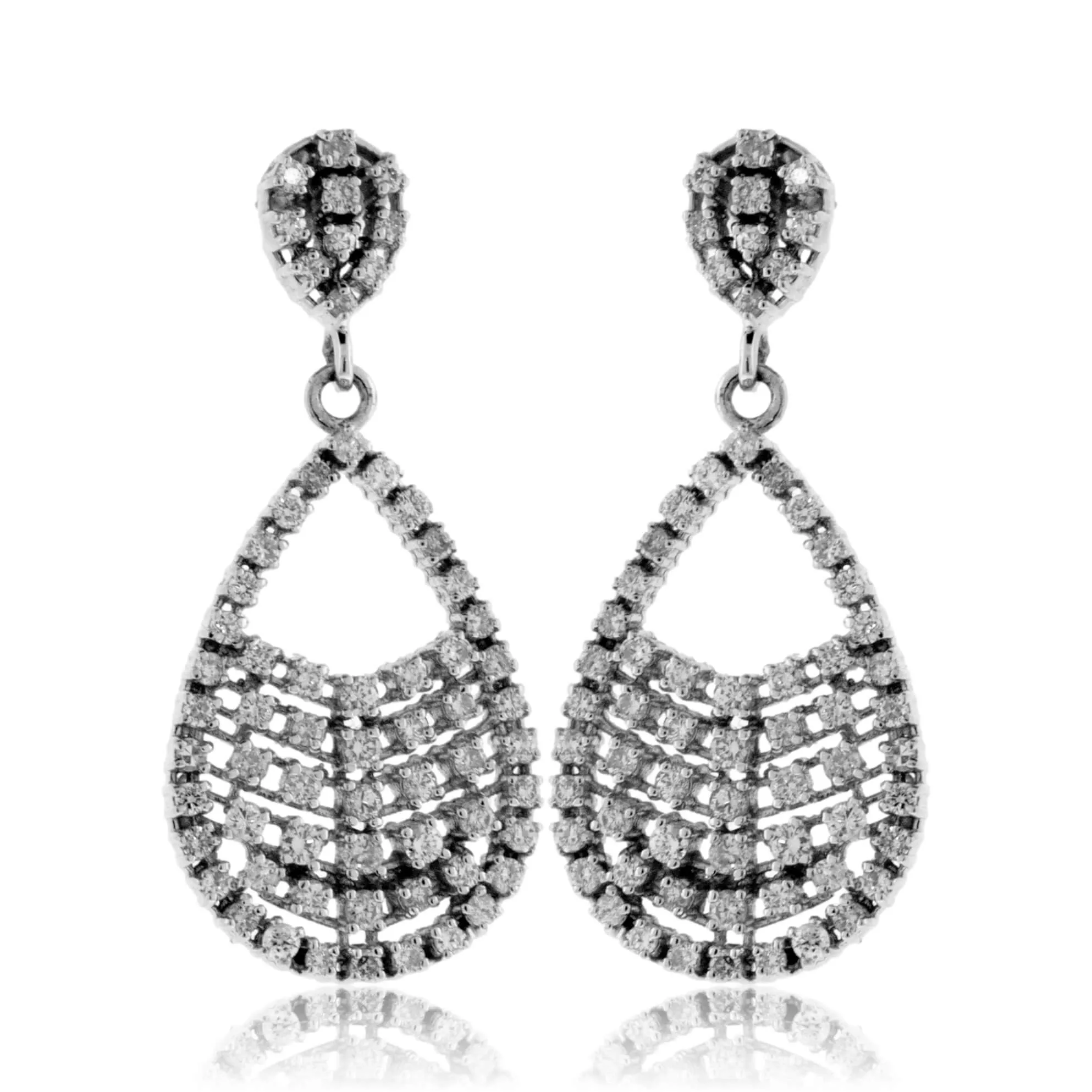 Diamond Teardrop Style Post Earrings
