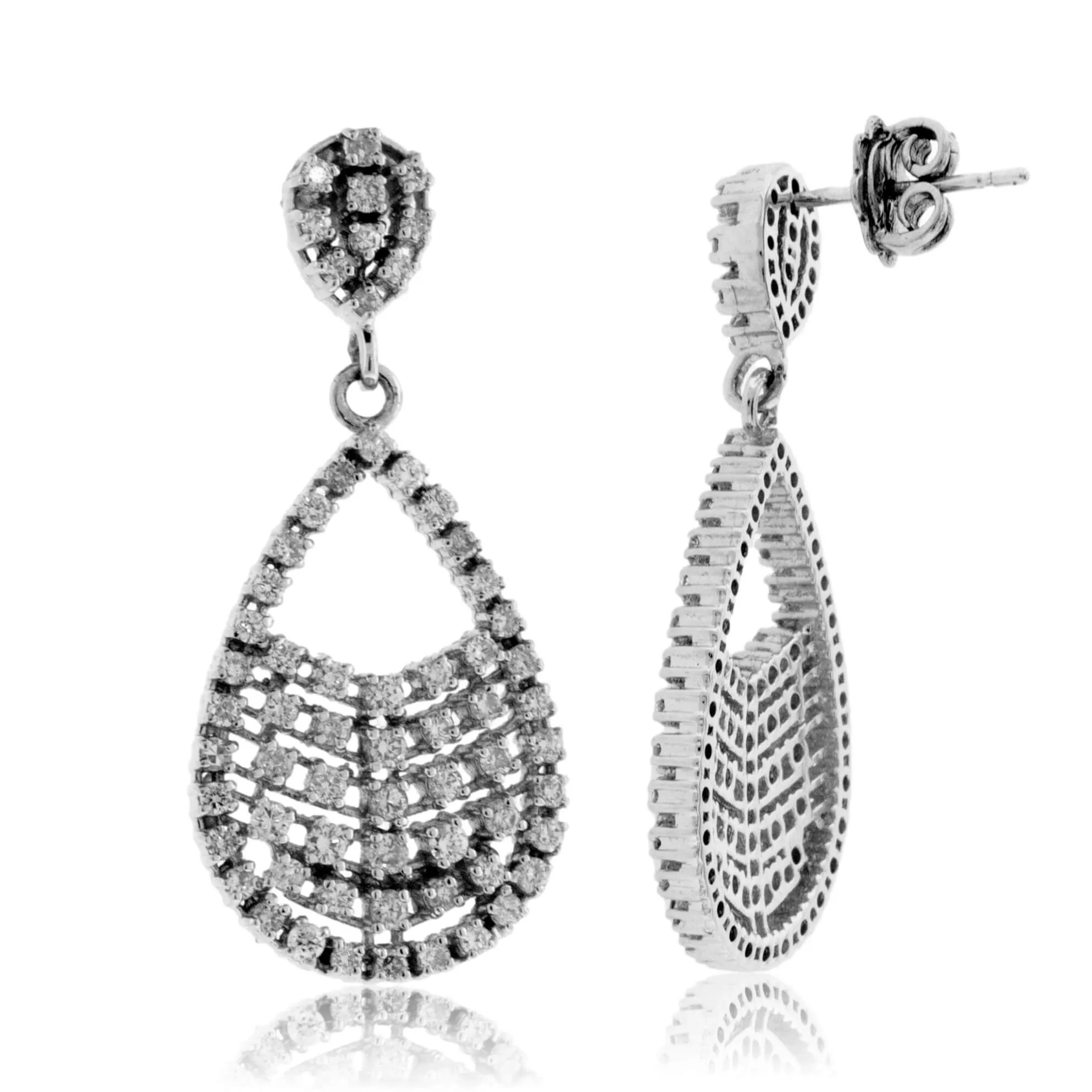 Diamond Teardrop Style Post Earrings