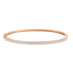 Diamond Triple Row Bangle 14K