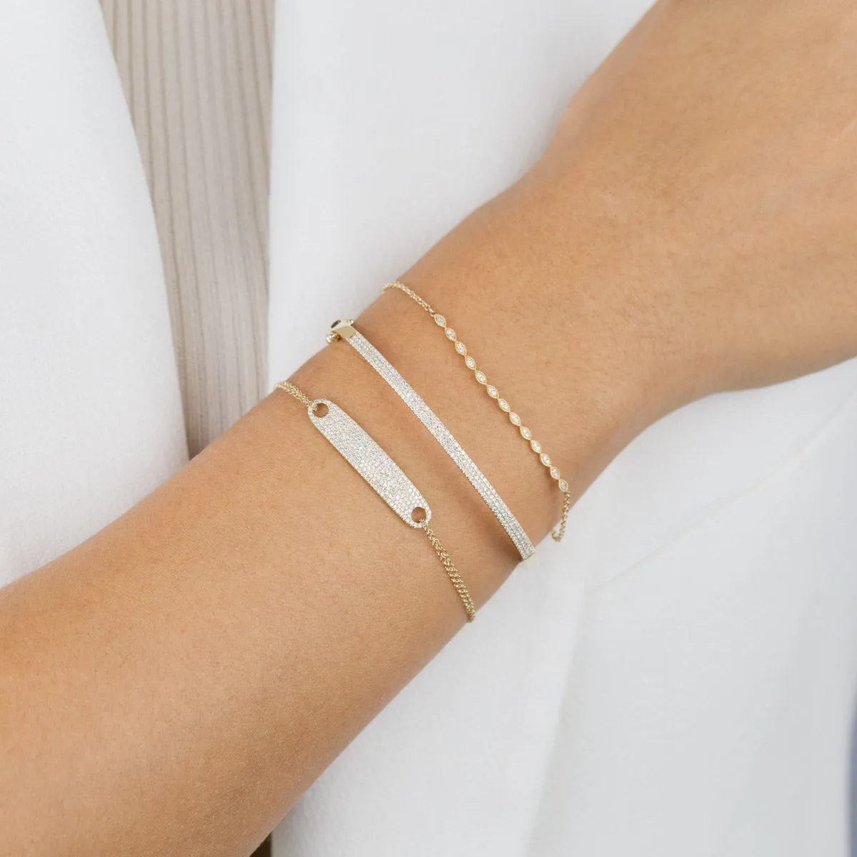 Diamond Triple Row Bangle 14K