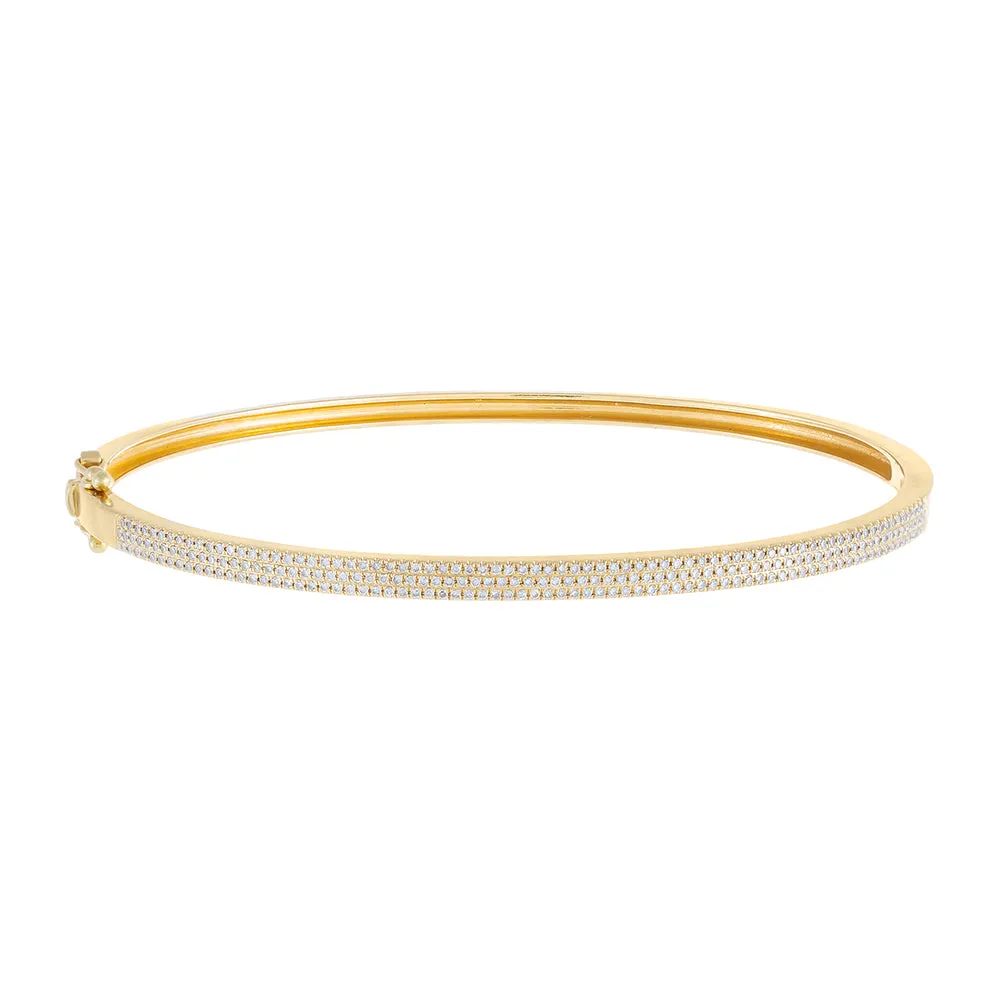 Diamond Triple Row Bangle 14K