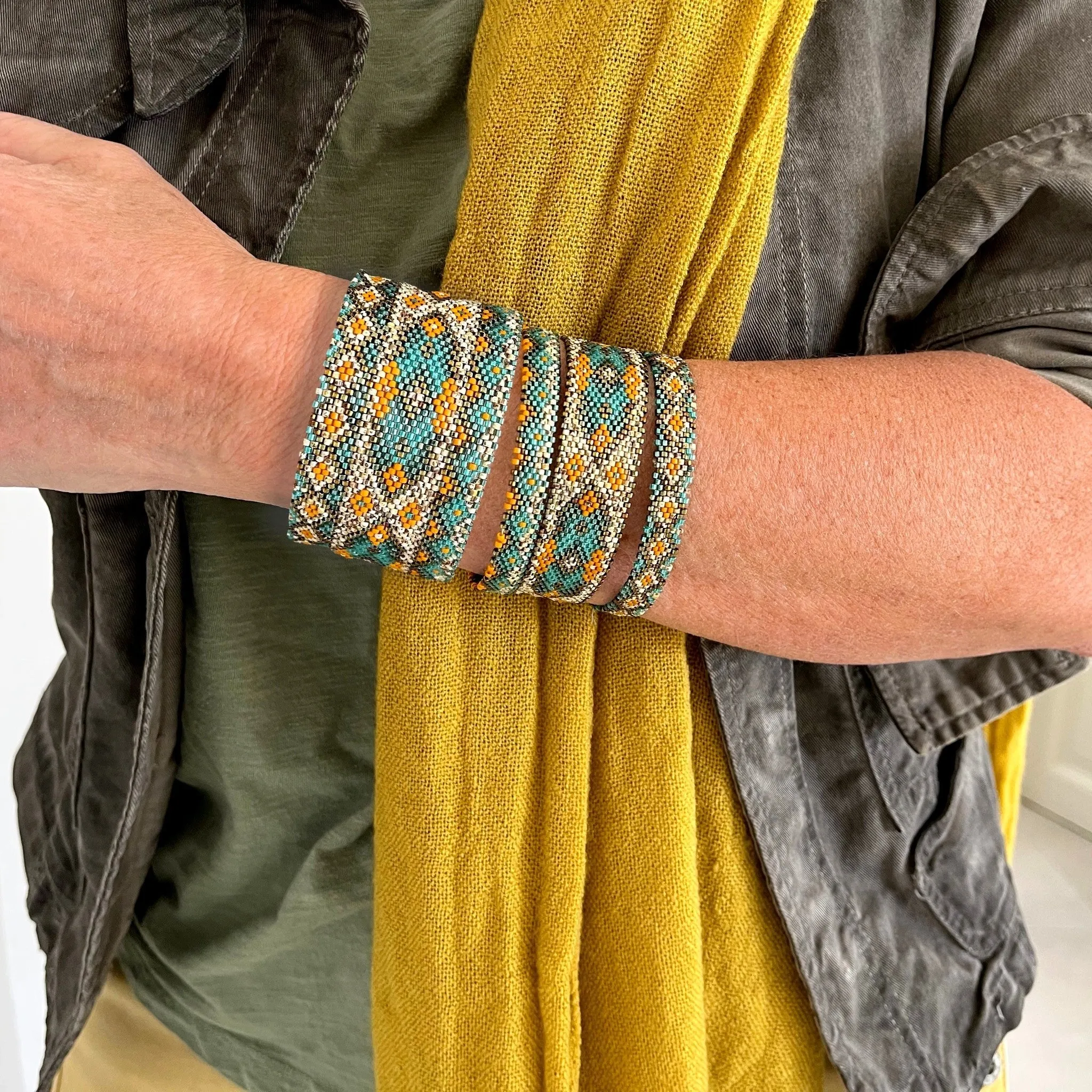 DIY Loom Pattern - Bracelet AQUA GREEN