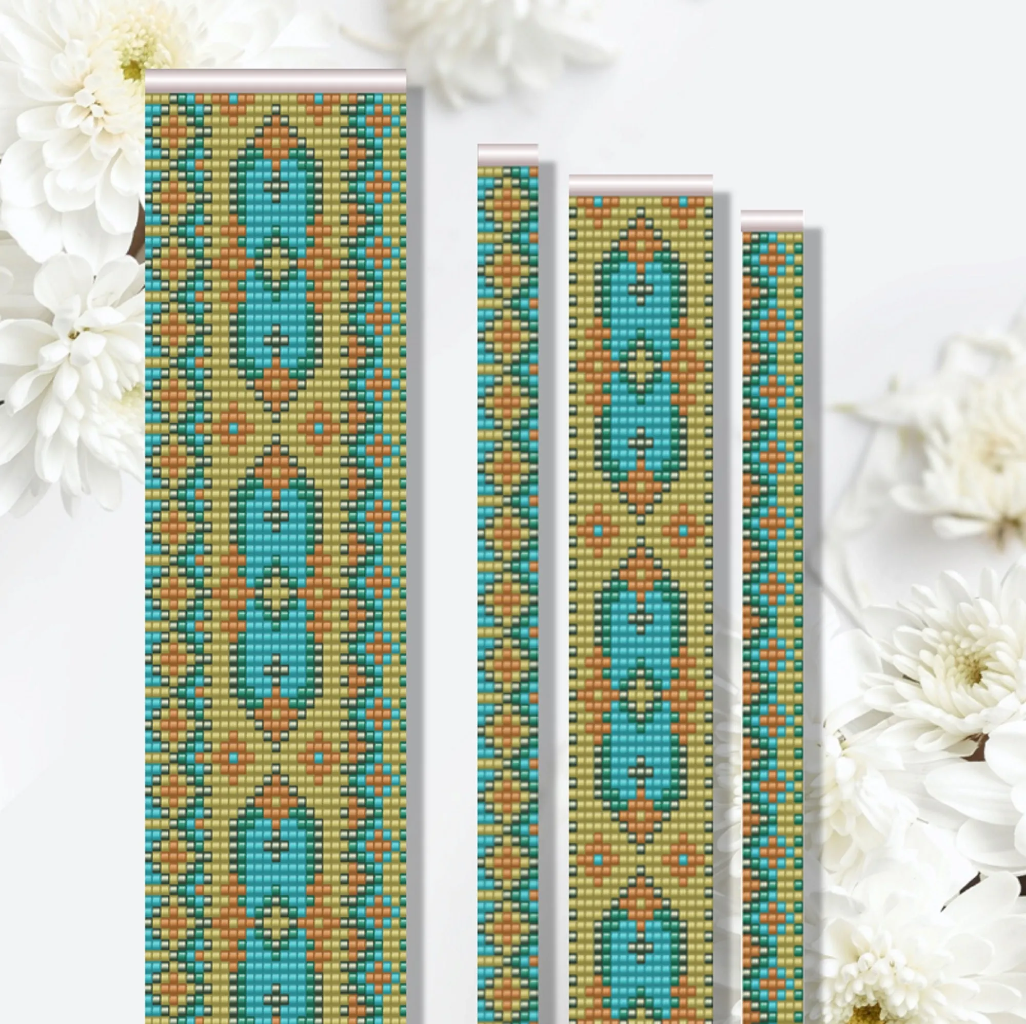 DIY Loom Pattern - Bracelet AQUA GREEN