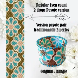 DIY Vertical Peyote Pattern - Bracelet CHAPALA MAXI FLEURI