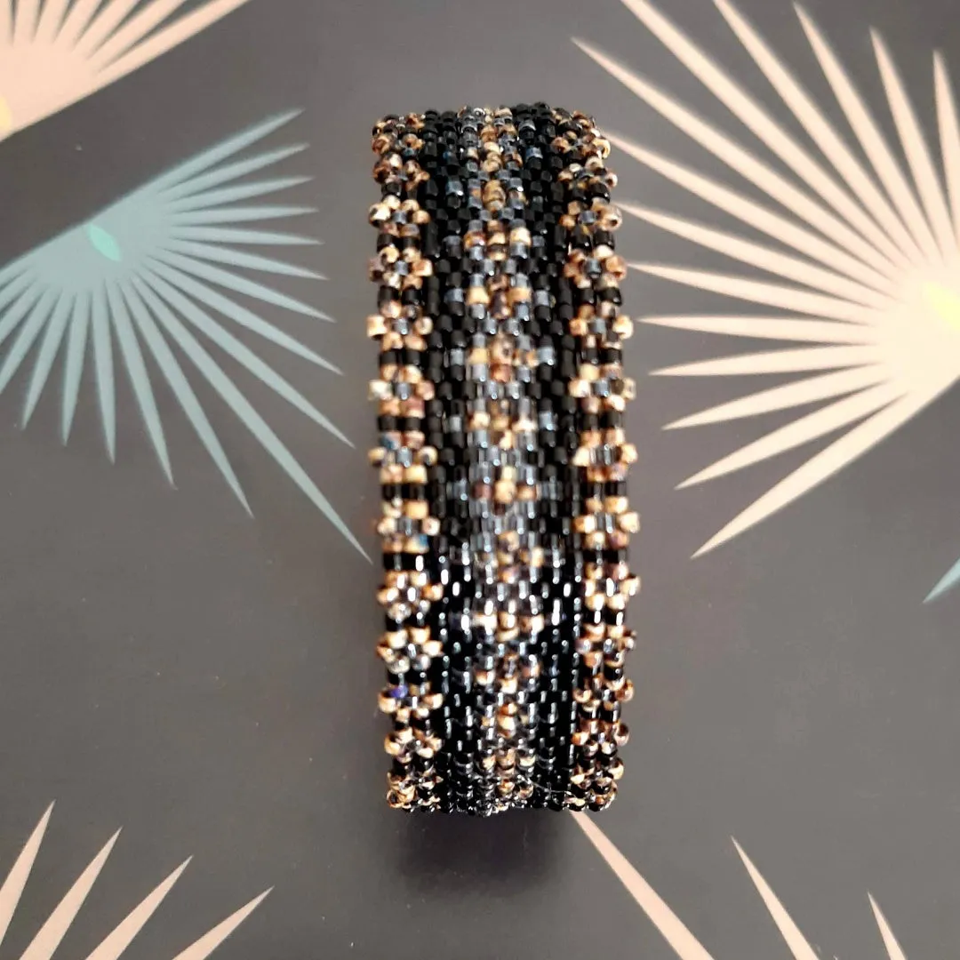 DIY Vertical Peyote Pattern - Bracelet DARK BROWN PRIMEROSE