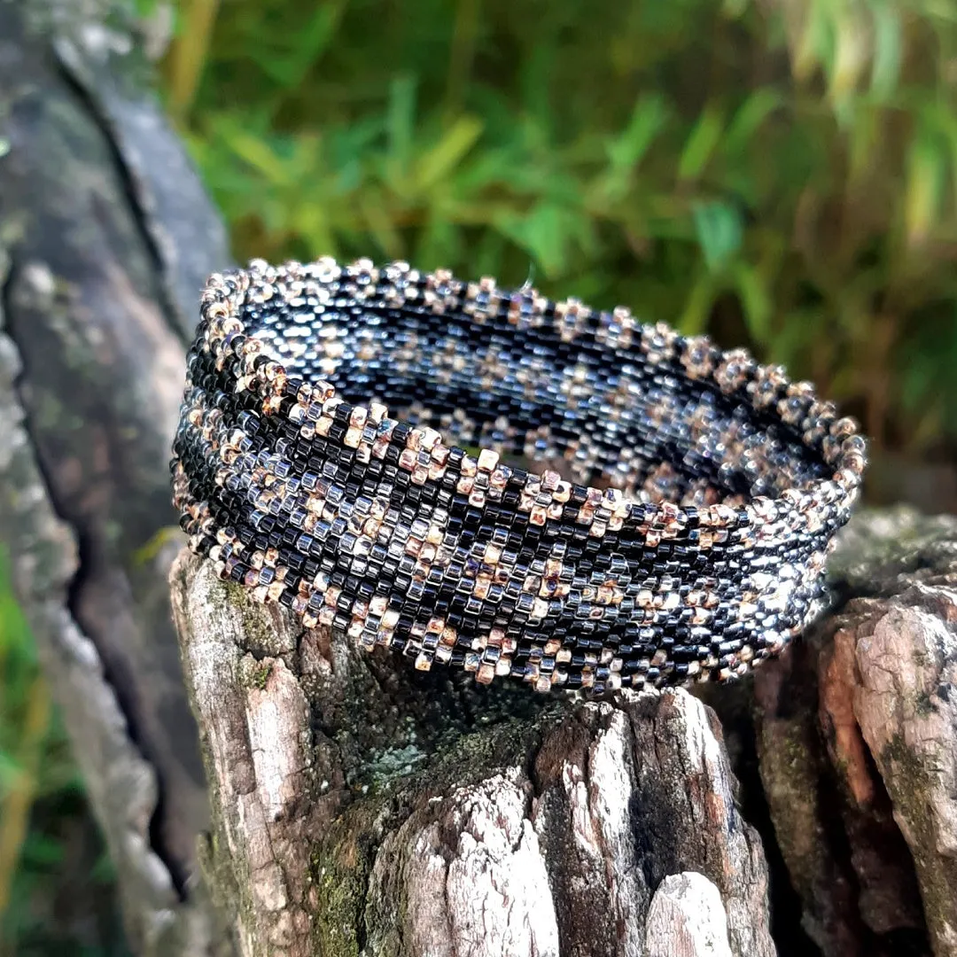 DIY Vertical Peyote Pattern - Bracelet DARK BROWN PRIMEROSE