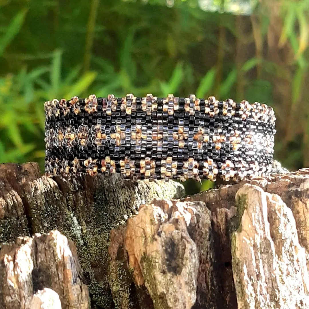 DIY Vertical Peyote Pattern - Bracelet DARK BROWN PRIMEROSE
