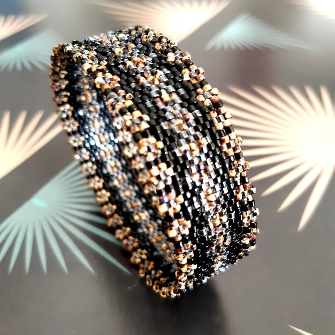 DIY Vertical Peyote Pattern - Bracelet DARK BROWN PRIMEROSE