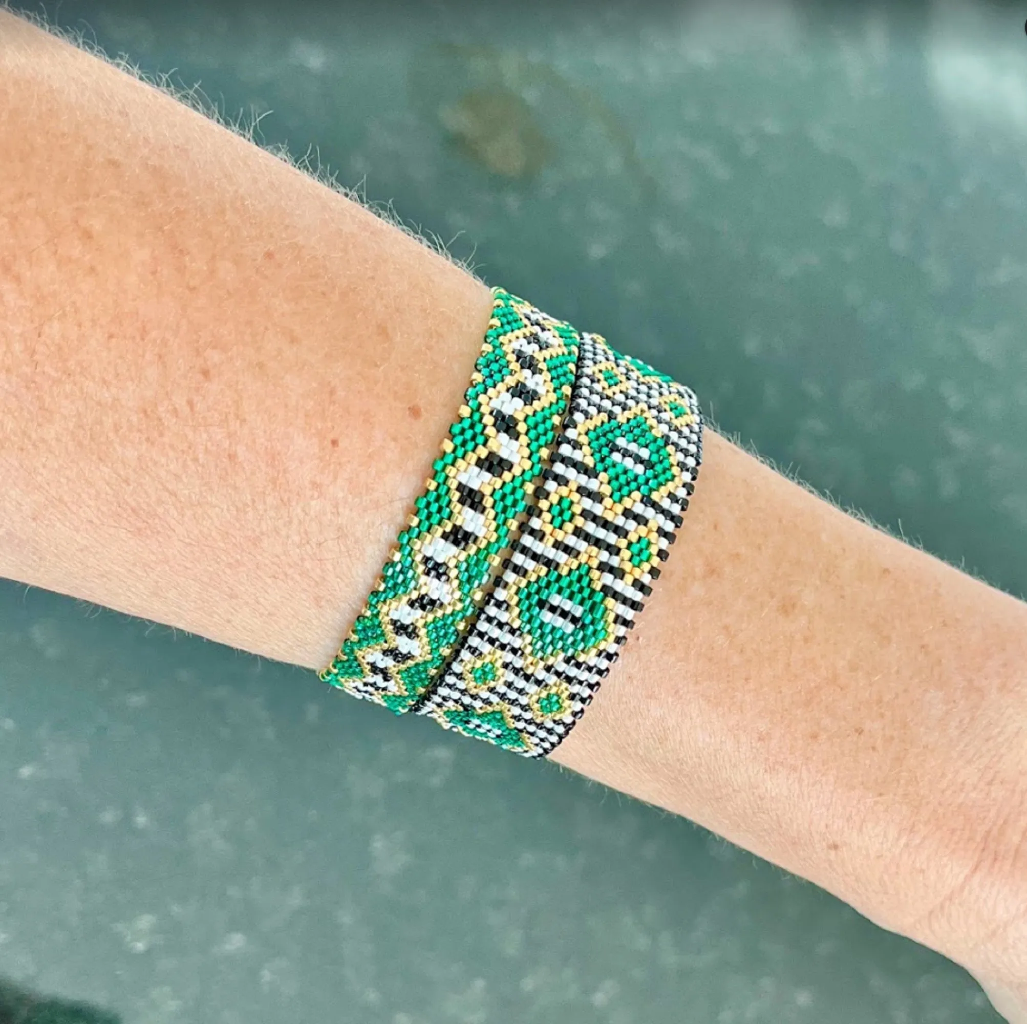 DIY Vertical Peyote Pattern - Bracelet EMERAUDE