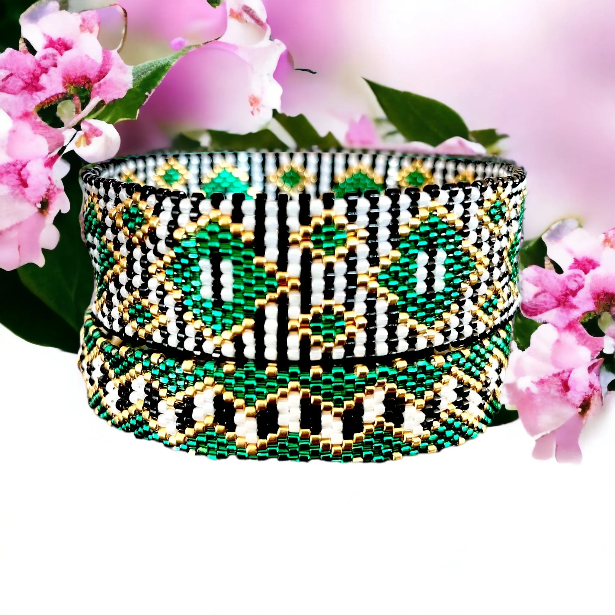 DIY Vertical Peyote Pattern - Bracelet EMERAUDE
