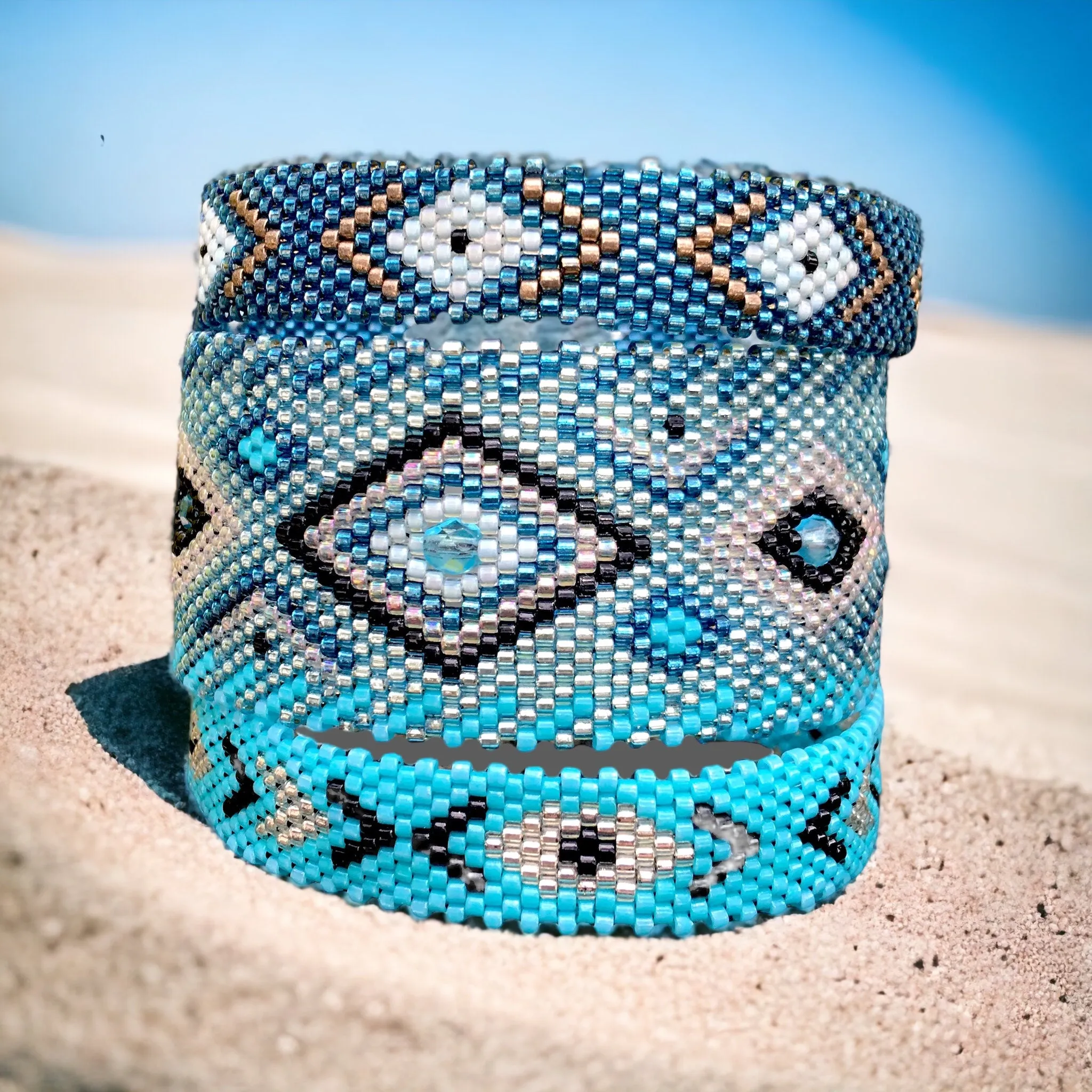 DIY Vertical Peyote Pattern - Bracelet MERS DU SUD