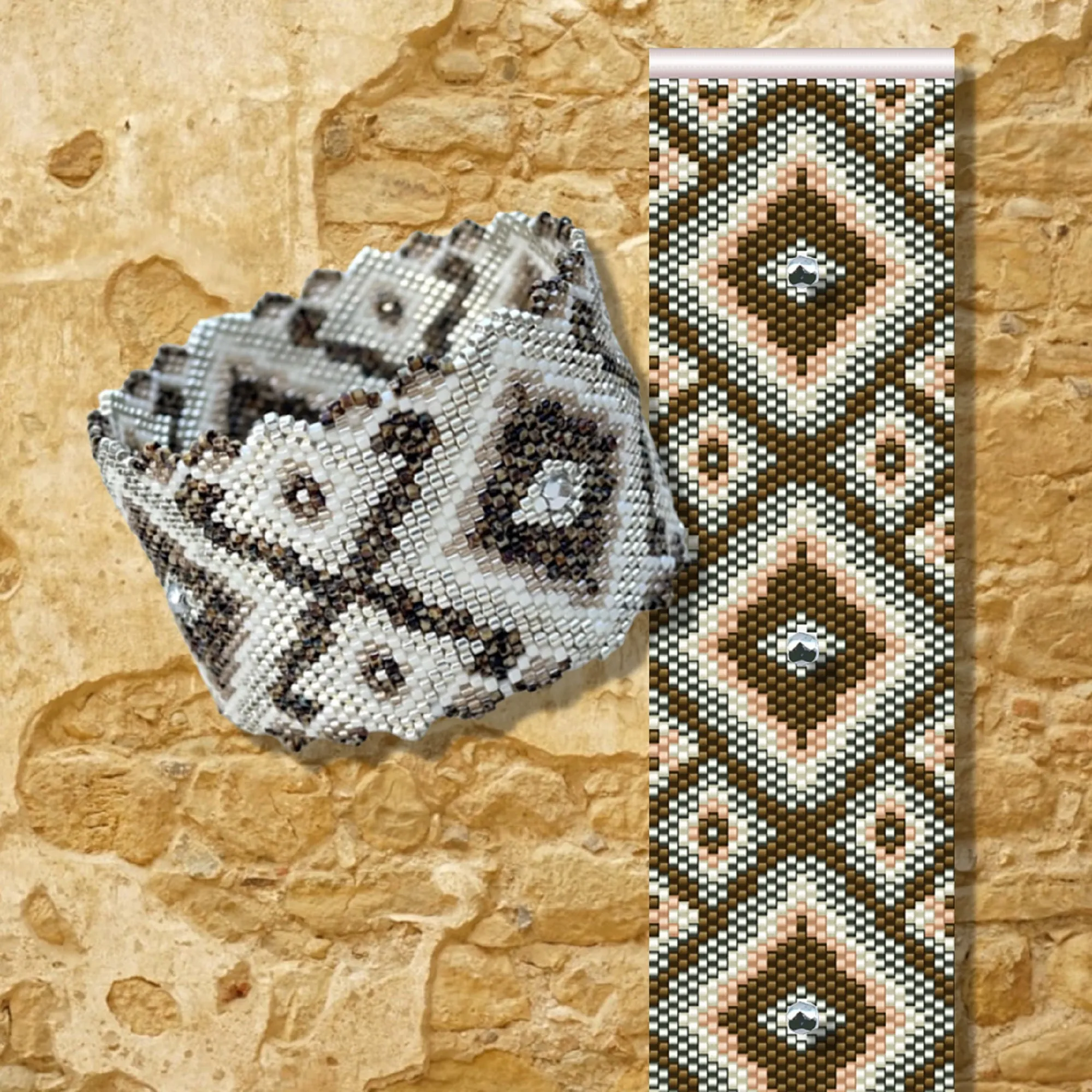 DIY Vertical Peyote Pattern - Bracelet MIJAS