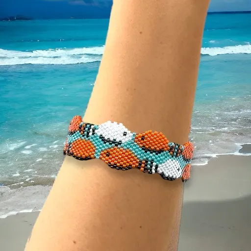 DIY Vertical Peyote Pattern - Bracelet SMALL FISH