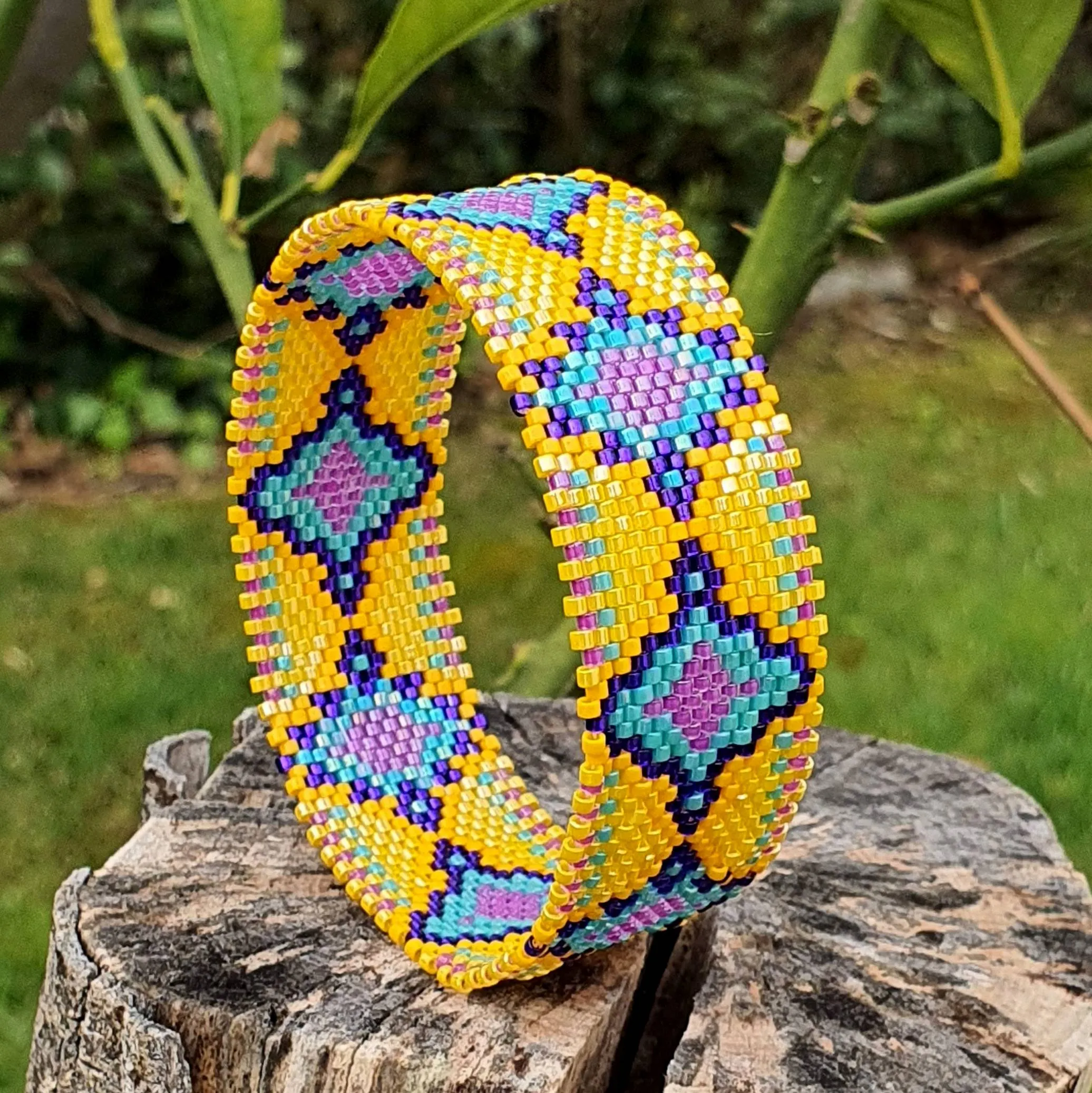 DIY Vertical Peyote Pattern - Bracelet SUNNY-1