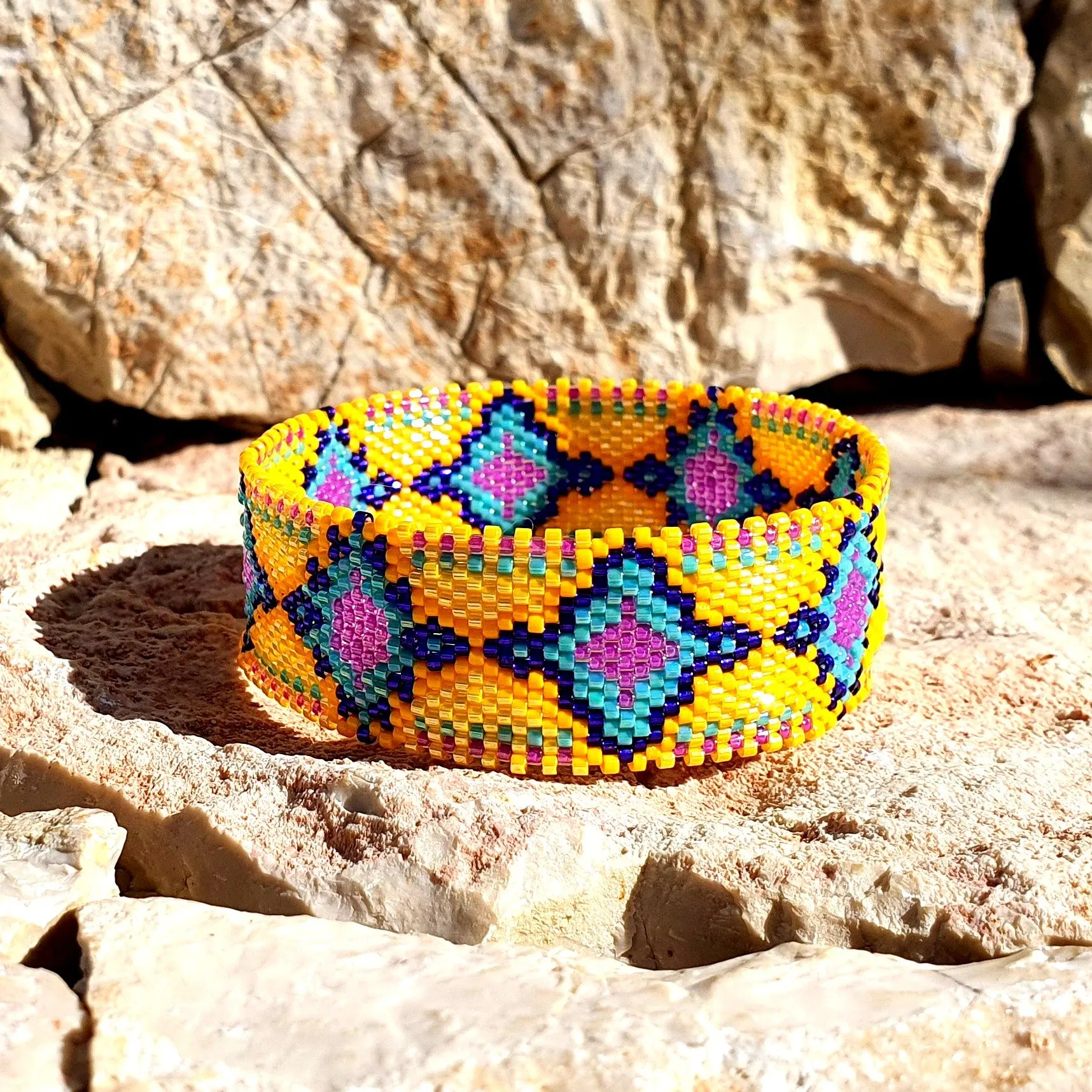 DIY Vertical Peyote Pattern - Bracelet SUNNY-1