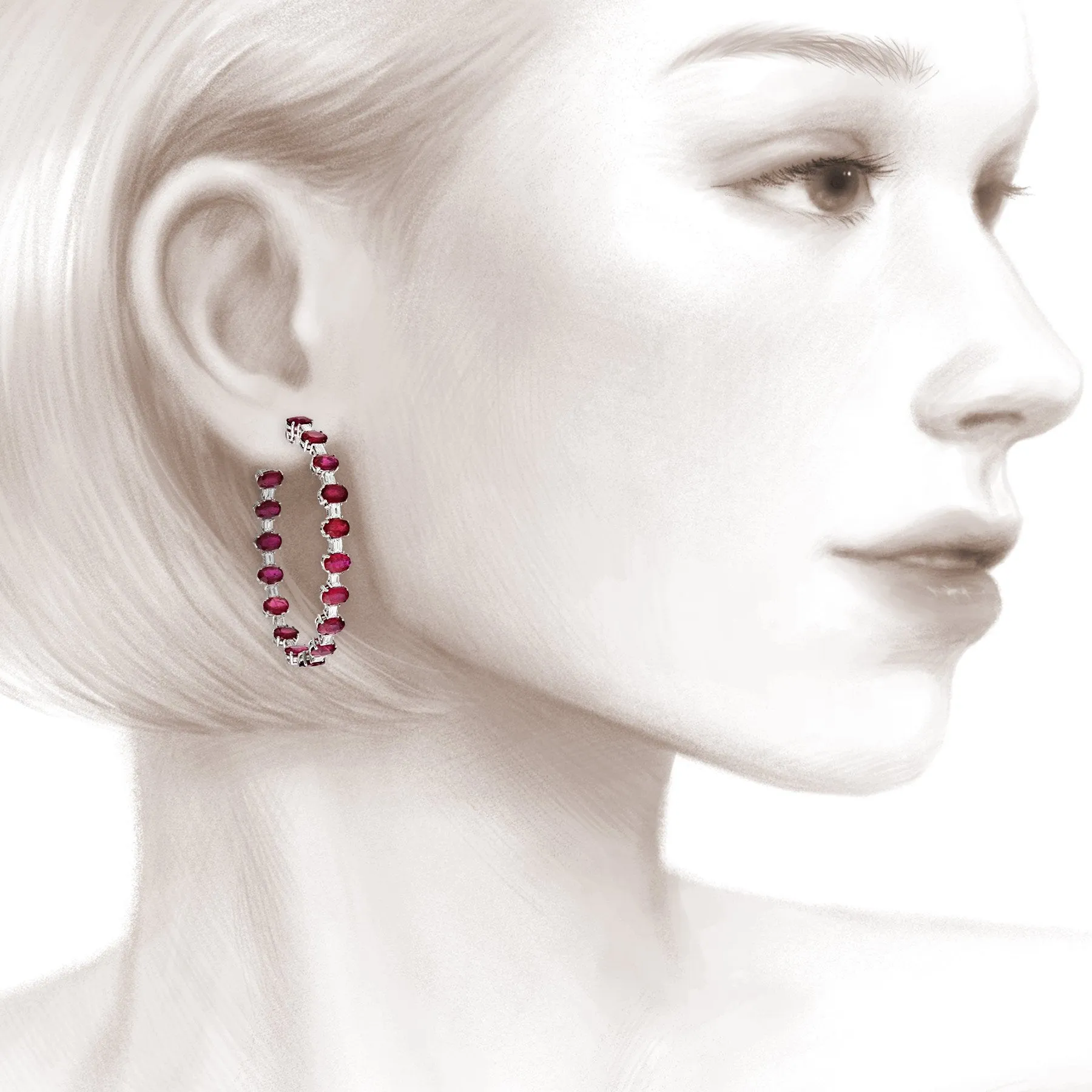 Dolce Ruby Hoop Earrings