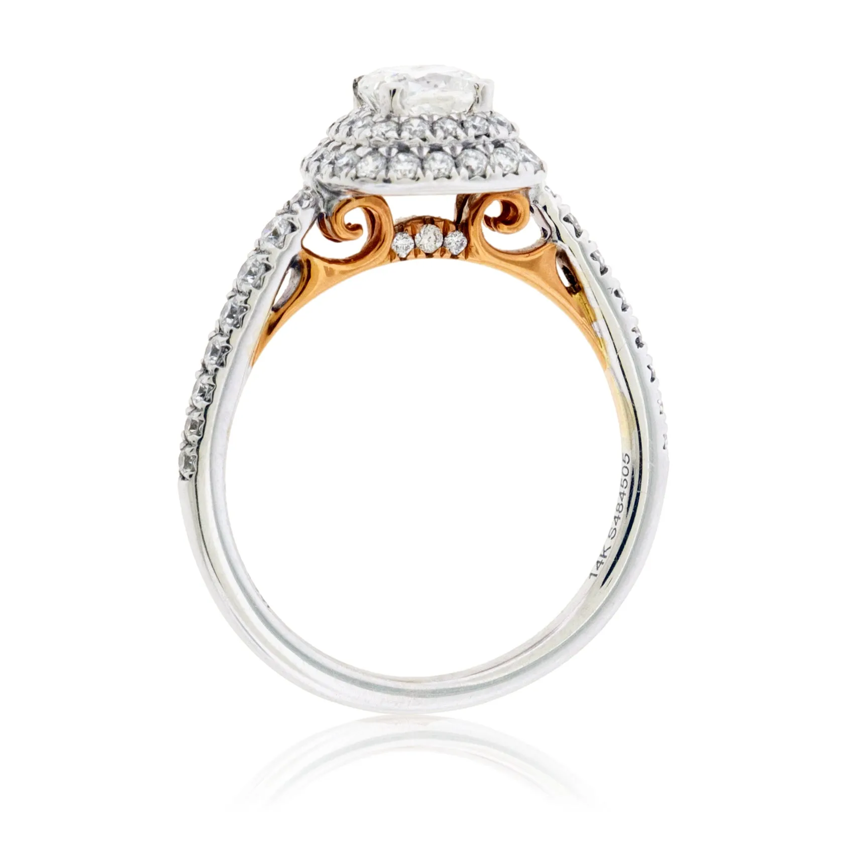 Double Halo Cushion Cut Diamond Engagement Ring