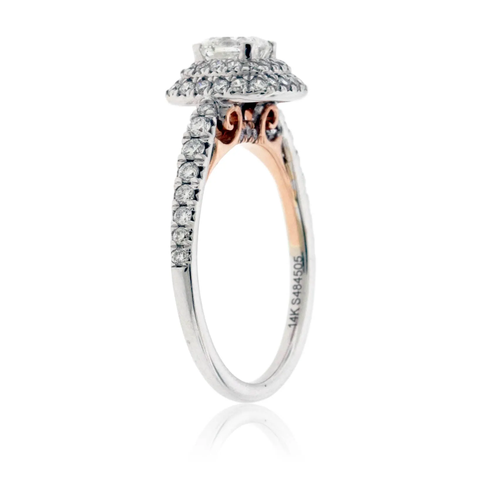 Double Halo Cushion Cut Diamond Engagement Ring