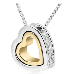 Double Heart Pendant Sweater chain Necklace