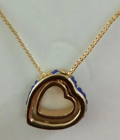 Double Heart Pendant Sweater chain Necklace