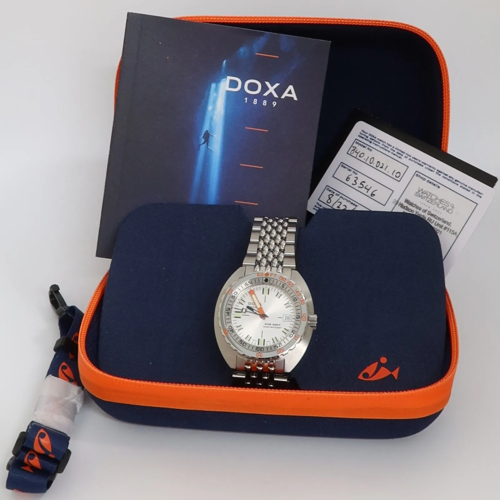 Doxa Sub 300T Searambler Silver Dial Stainless Steel Automatic 840.10.021.10