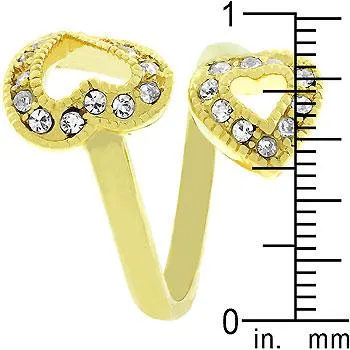 Dual Pave Hearts Ring