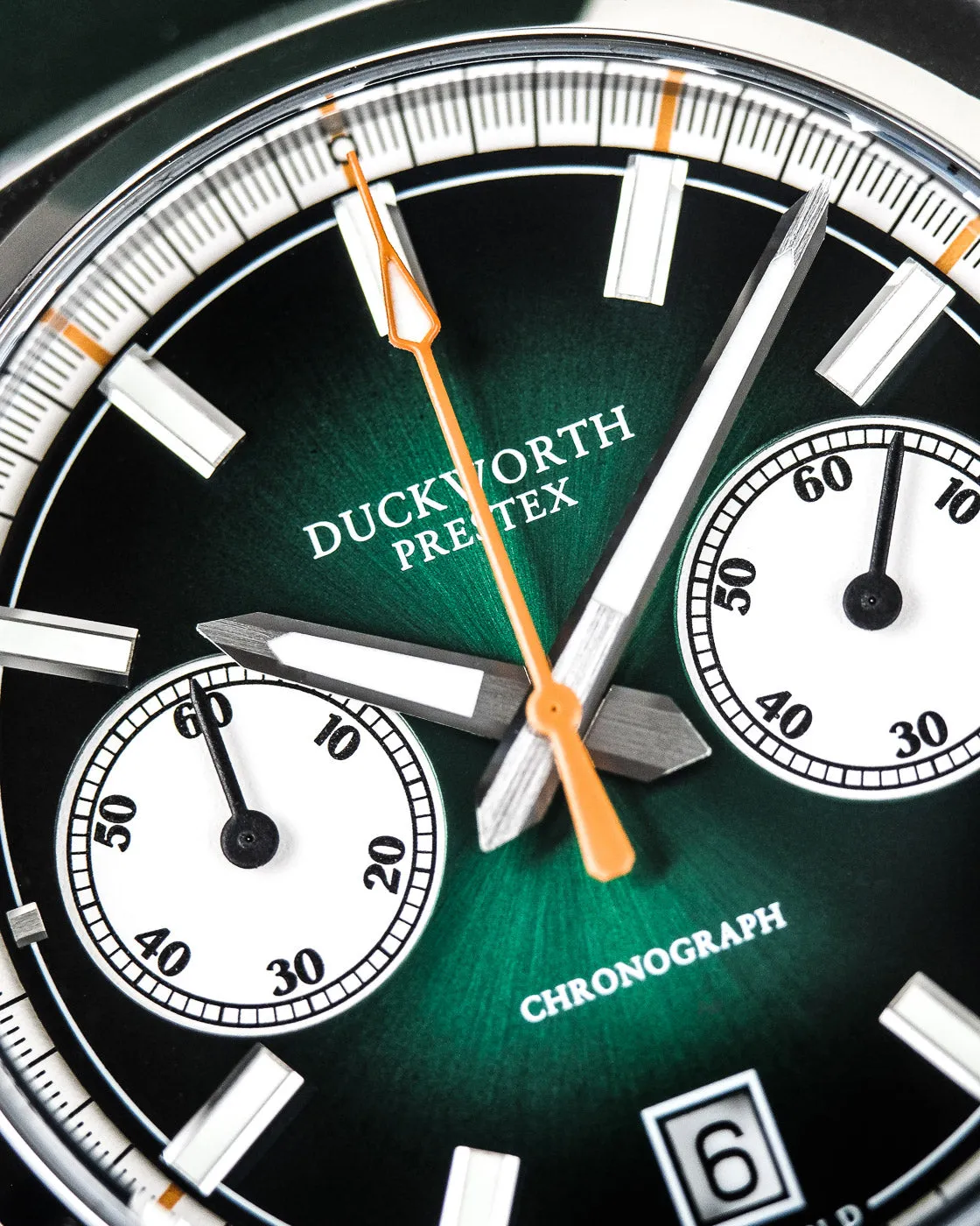 Duckworth Prestex Chronograph 42 Green Green Rubber Watch