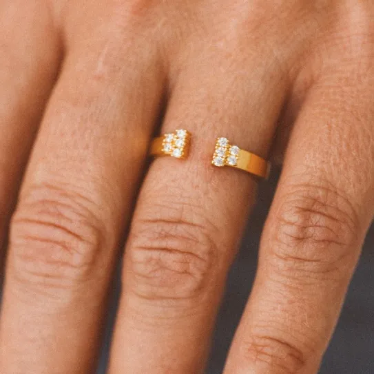 Duo CZ Gap Ring