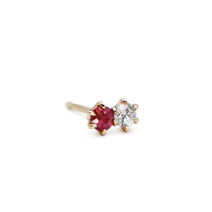 Duo Ruby & Diamond Stud