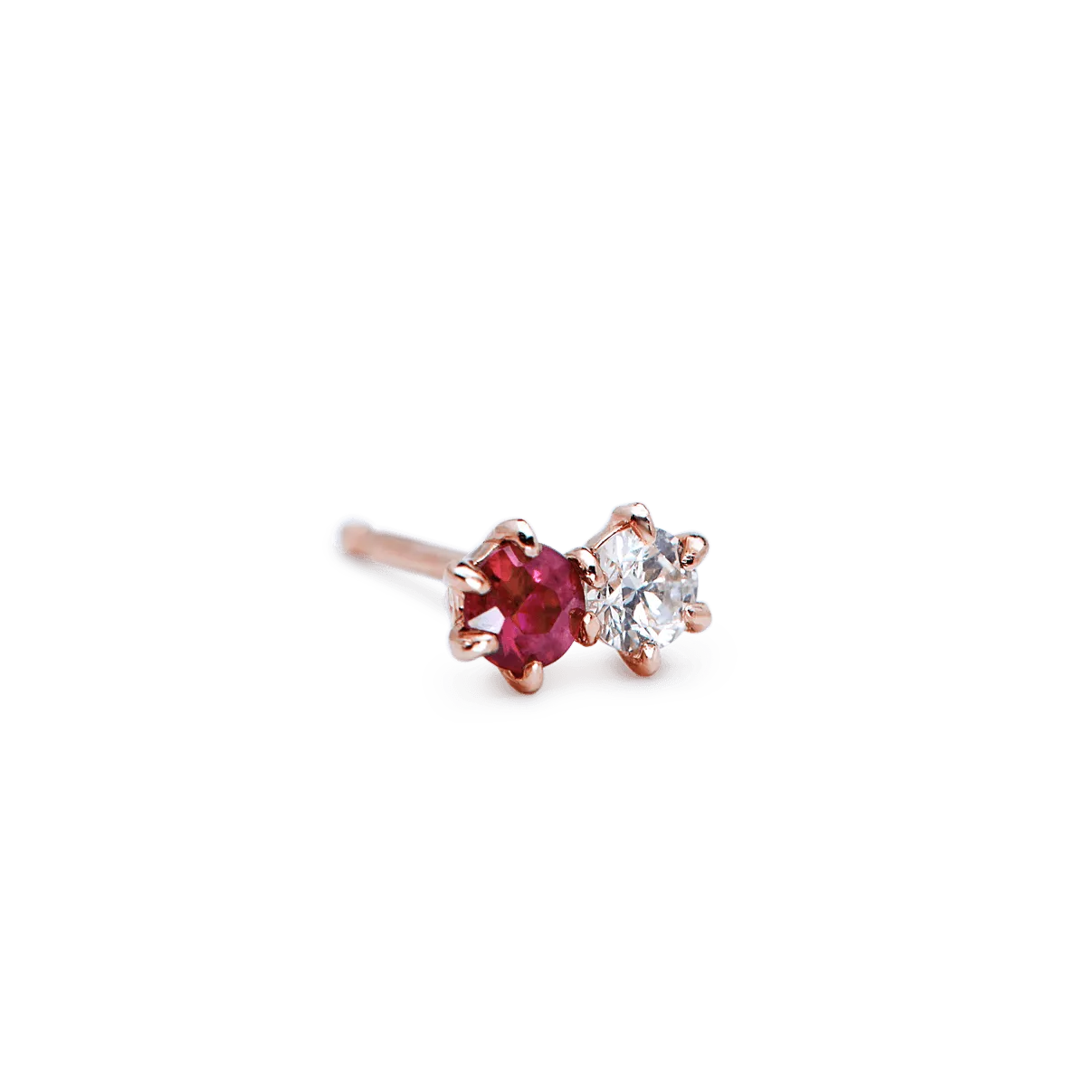 Duo Ruby & Diamond Stud