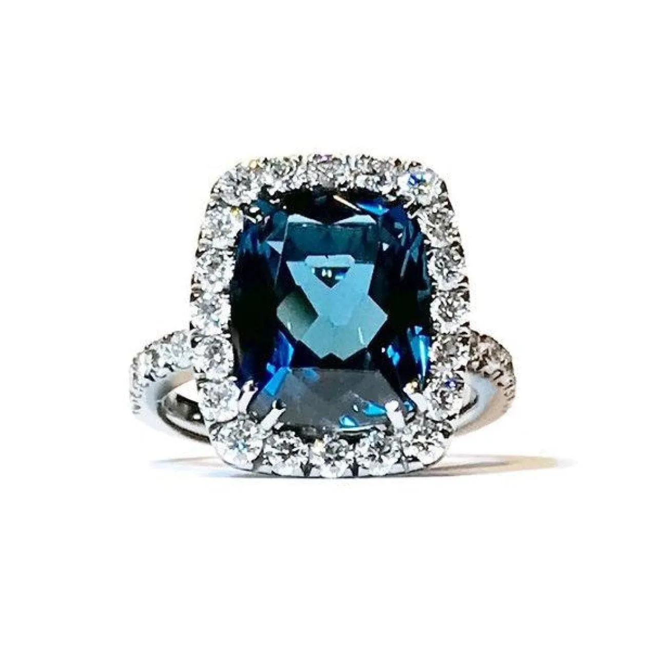 Dynamite - Cocktail Ring with London Blue Topaz and Diamonds