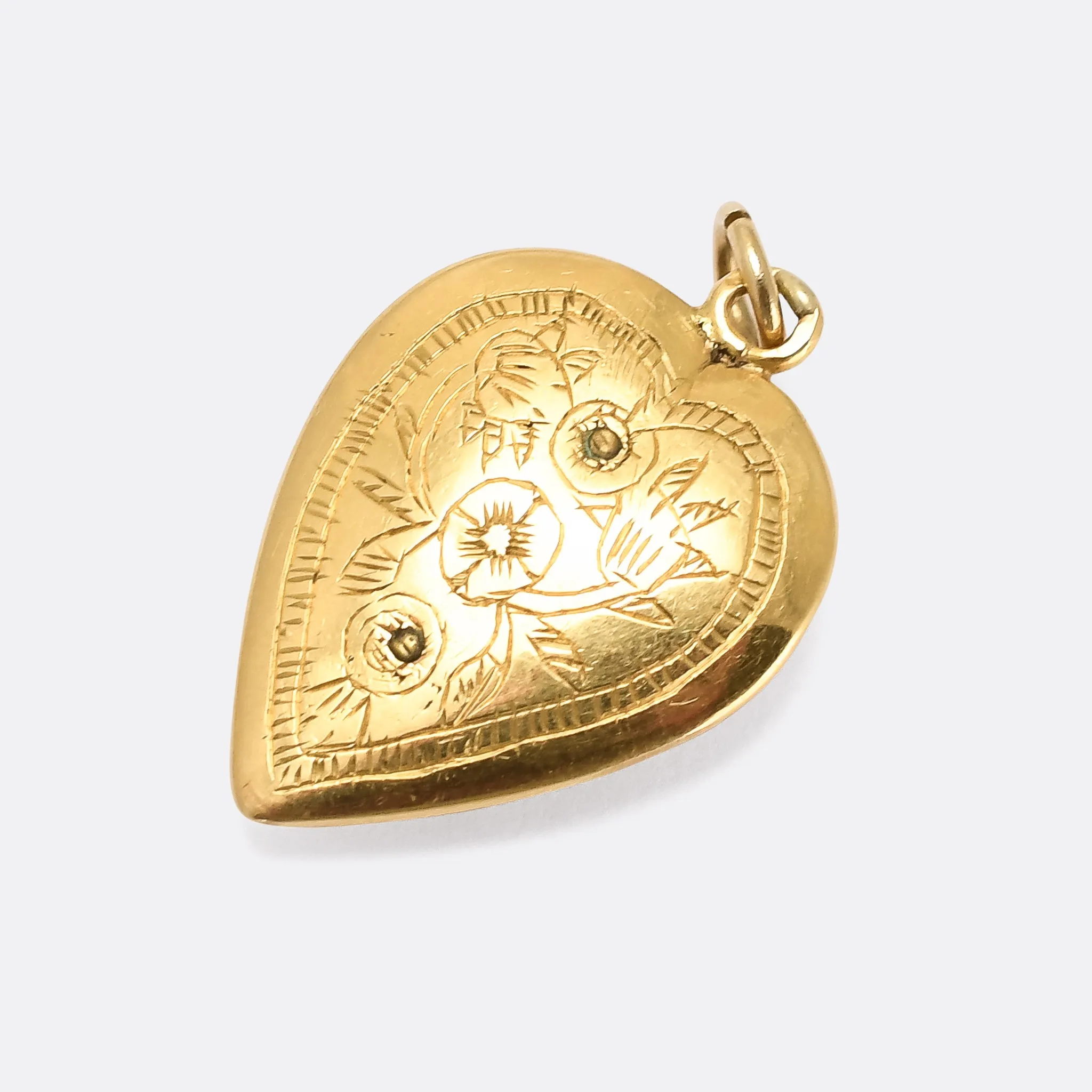 Early Georgian Rose Diamond Heart Pendant