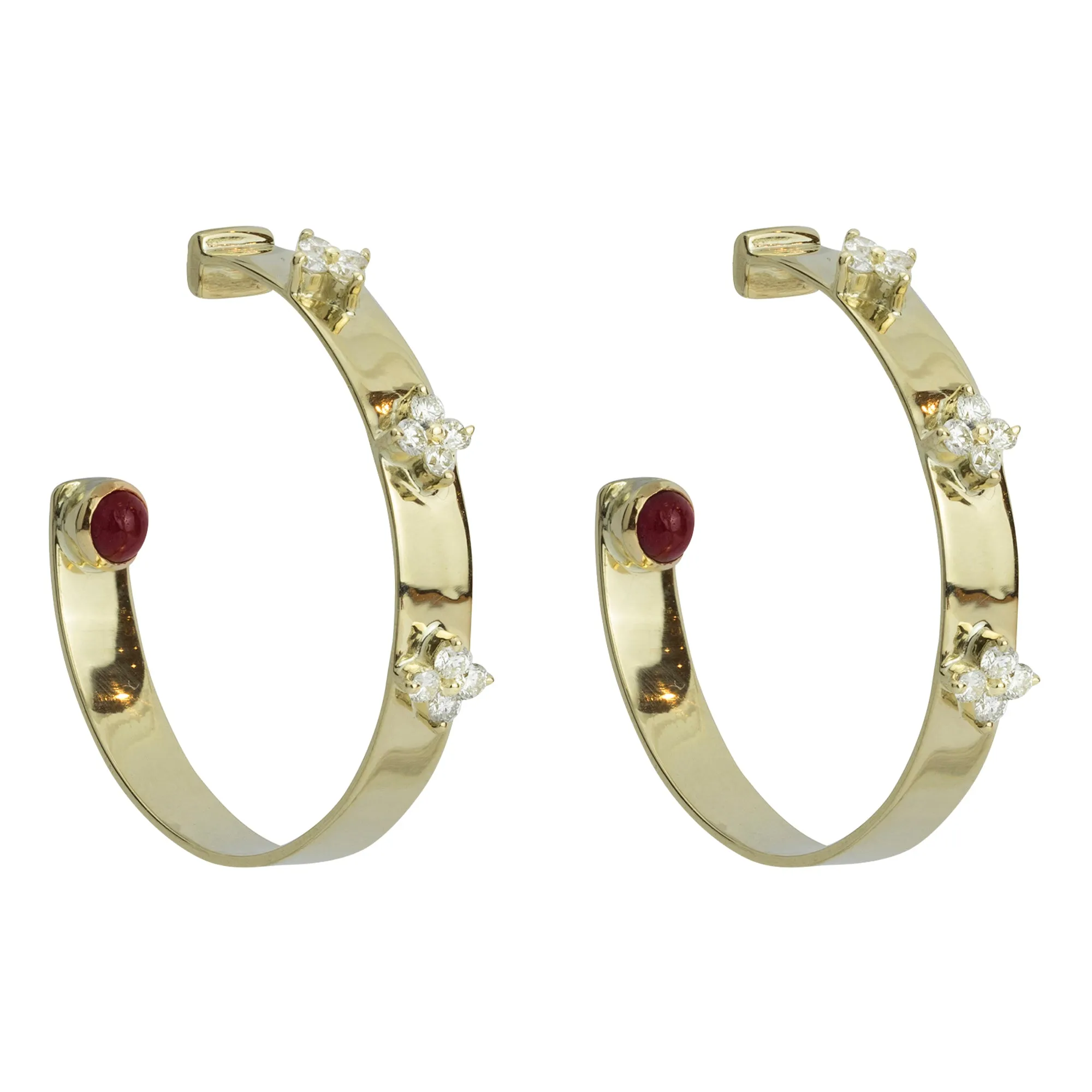 Earrings - Diamond And Ruby