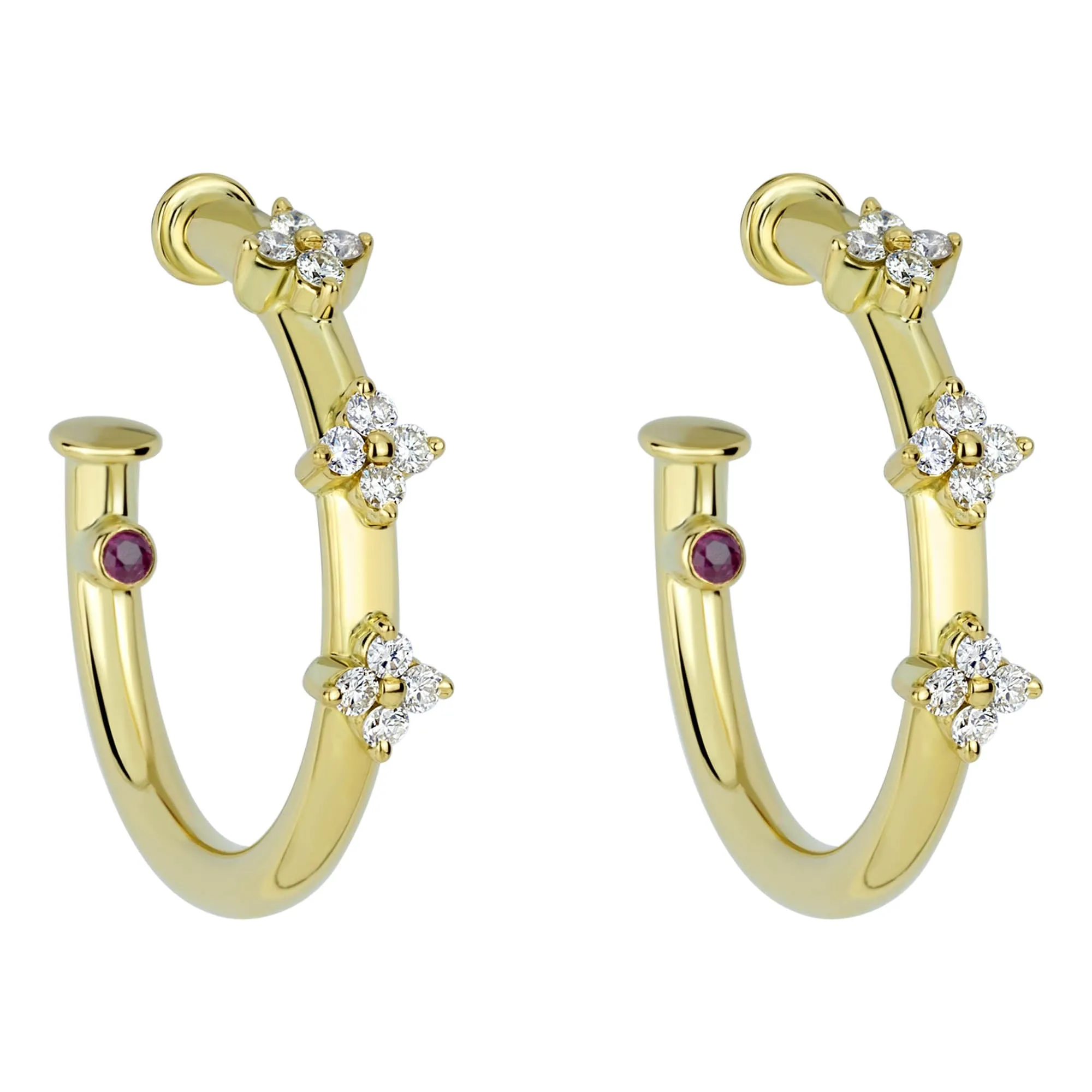 Earrings - Ruby And Diamond (2307C)