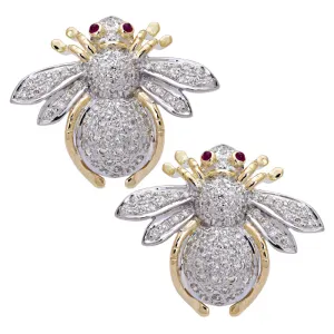 Earrings-Ruby and Diamond