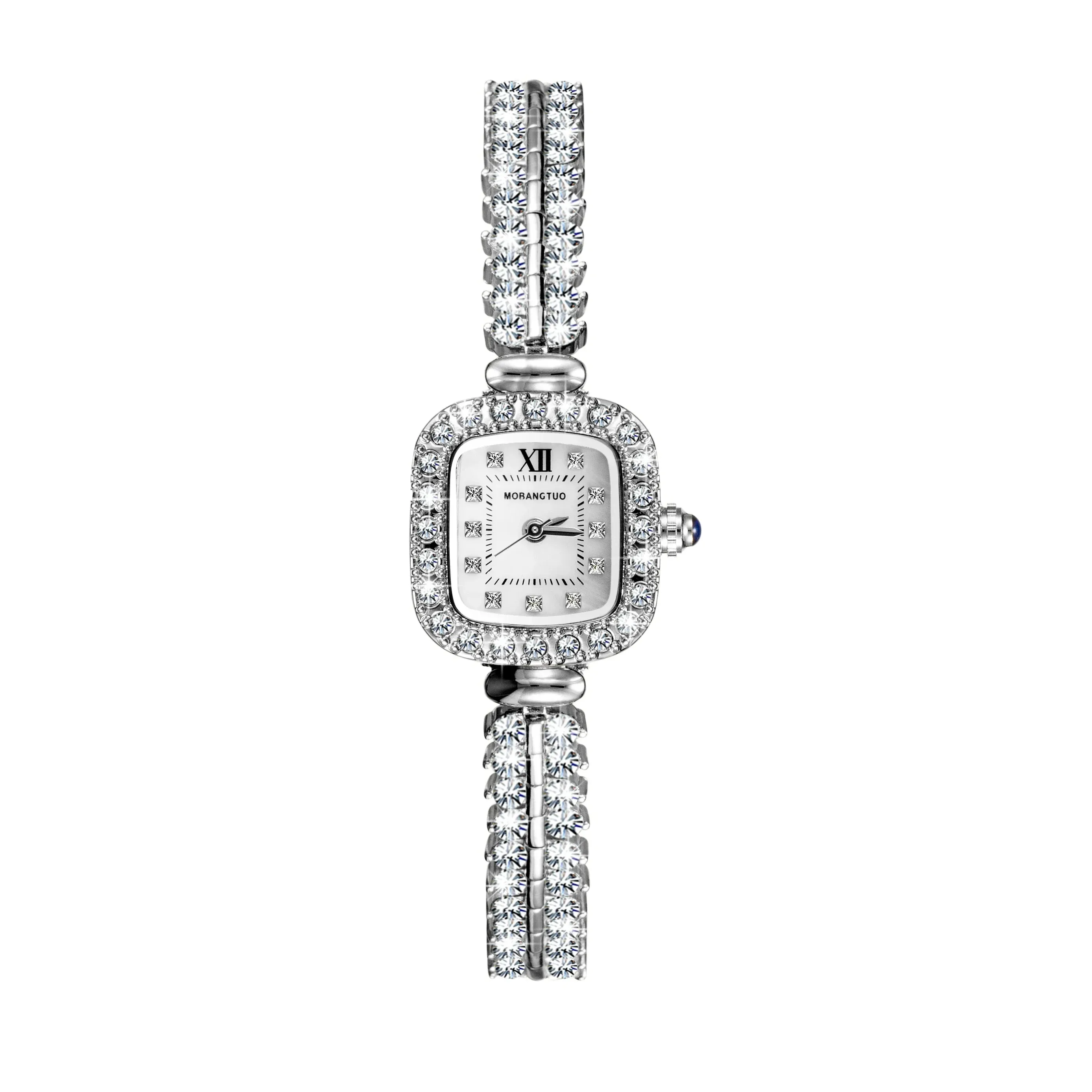 Elegant diamond dial sparkling crystal Wristwatch