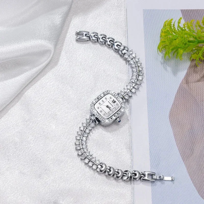 Elegant diamond dial sparkling crystal Wristwatch