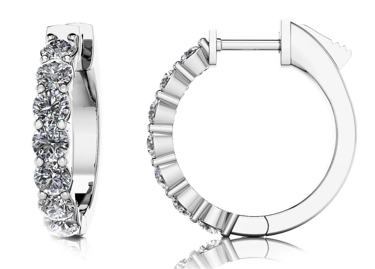 Elegant Diamond Hoop Earrings with 3.50 ct.(finished) 4mm