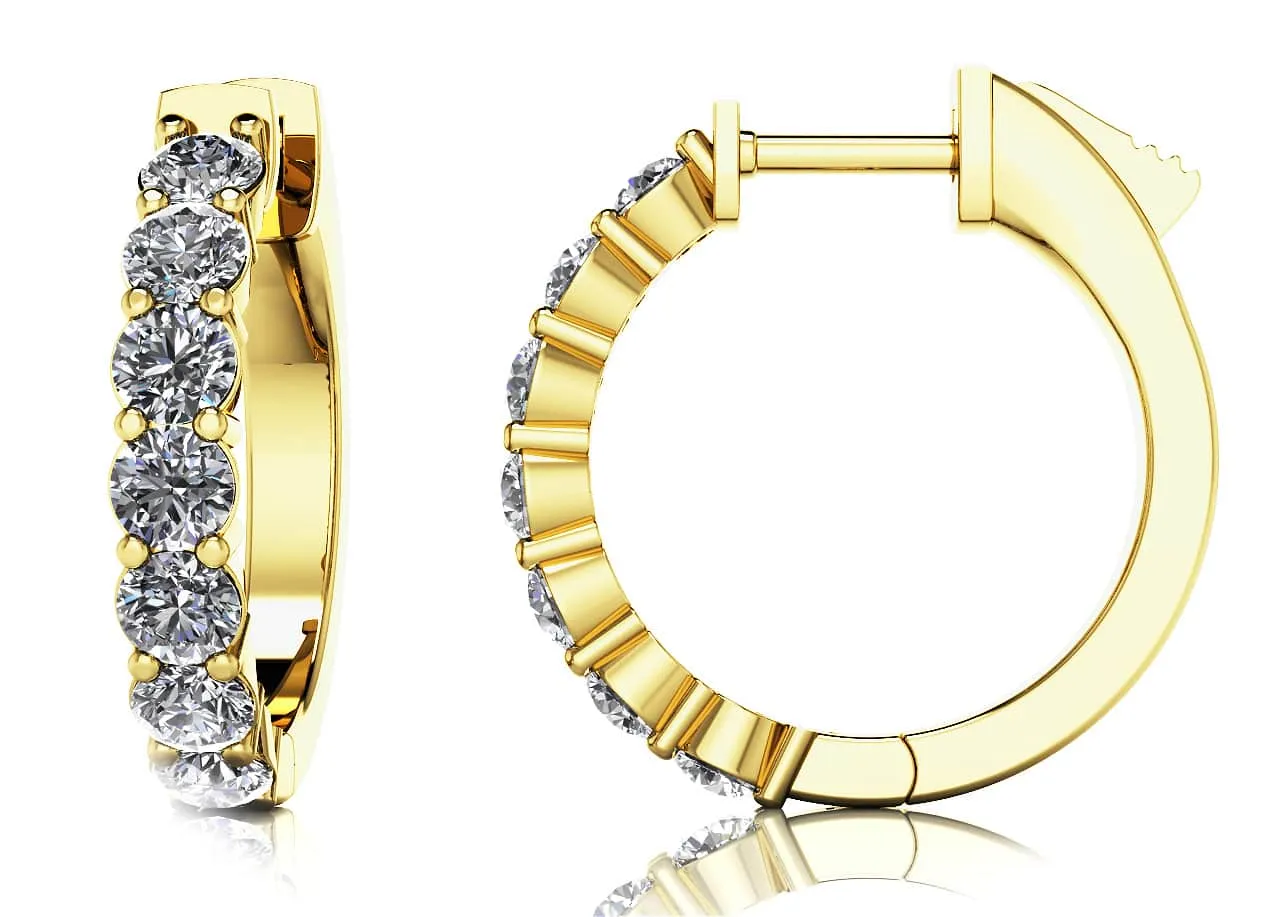 Elegant Diamond Hoop Earrings with 3.50 ct.(finished) 4mm