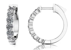 Elegant Diamond Hoop Earrings with 3.50 ct.(finished) 4mm