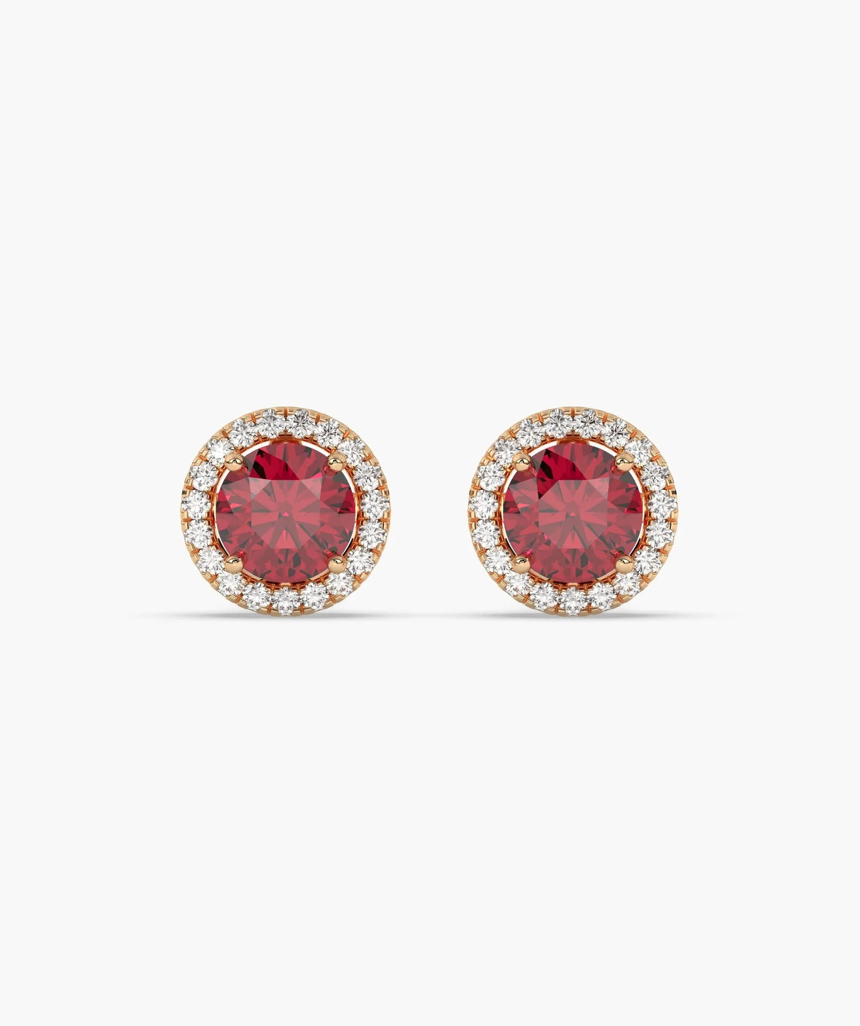 Elegant Ruby Circle Studs
