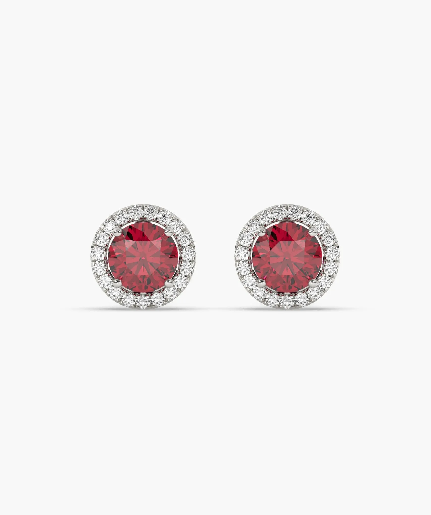 Elegant Ruby Circle Studs