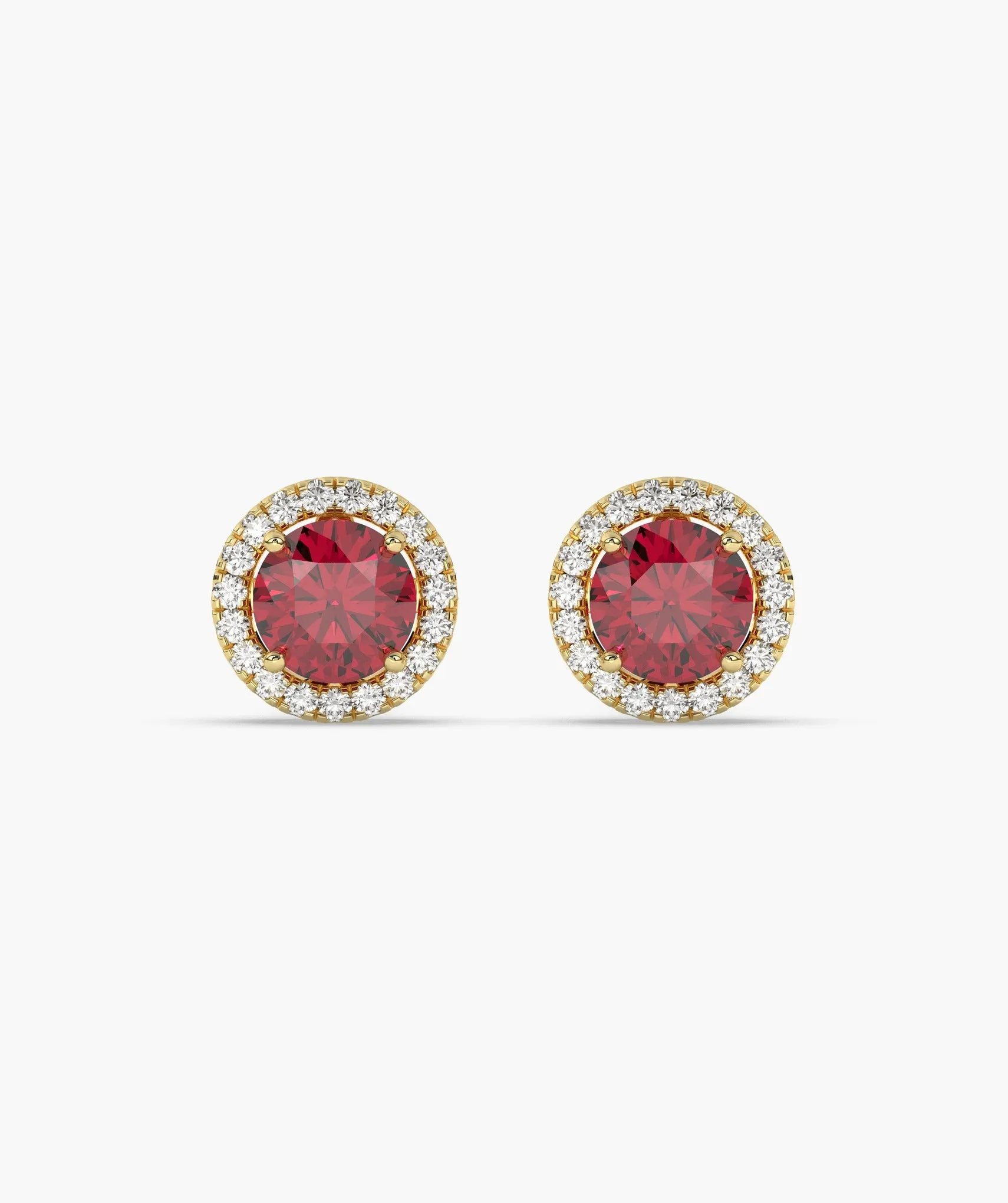 Elegant Ruby Circle Studs