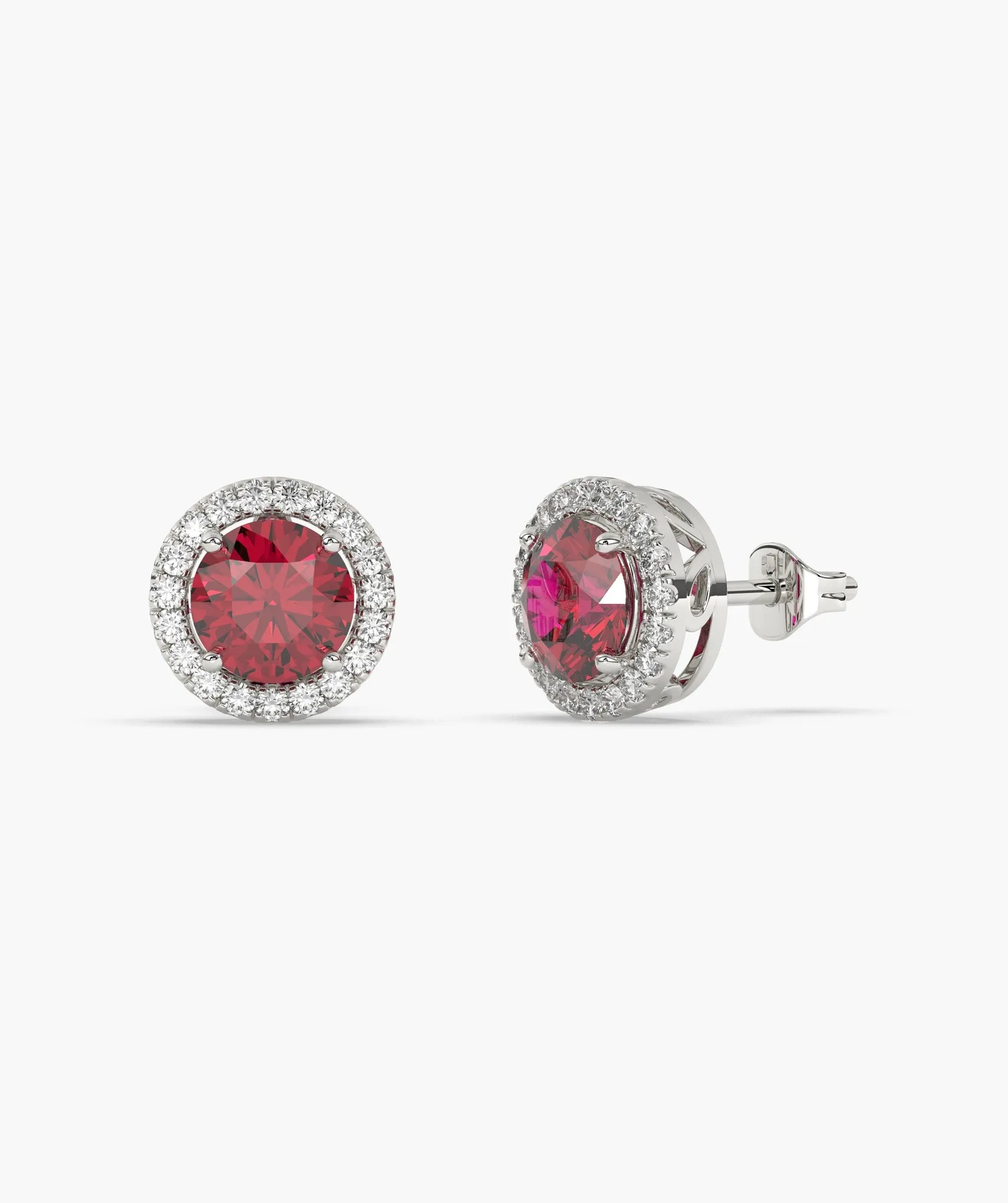Elegant Ruby Circle Studs