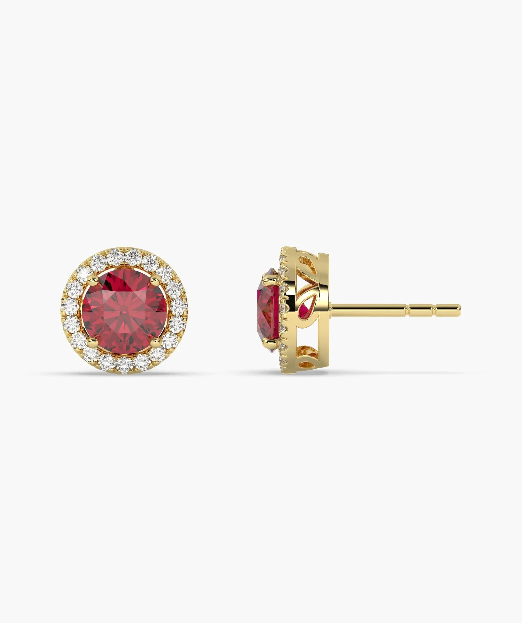 Elegant Ruby Circle Studs