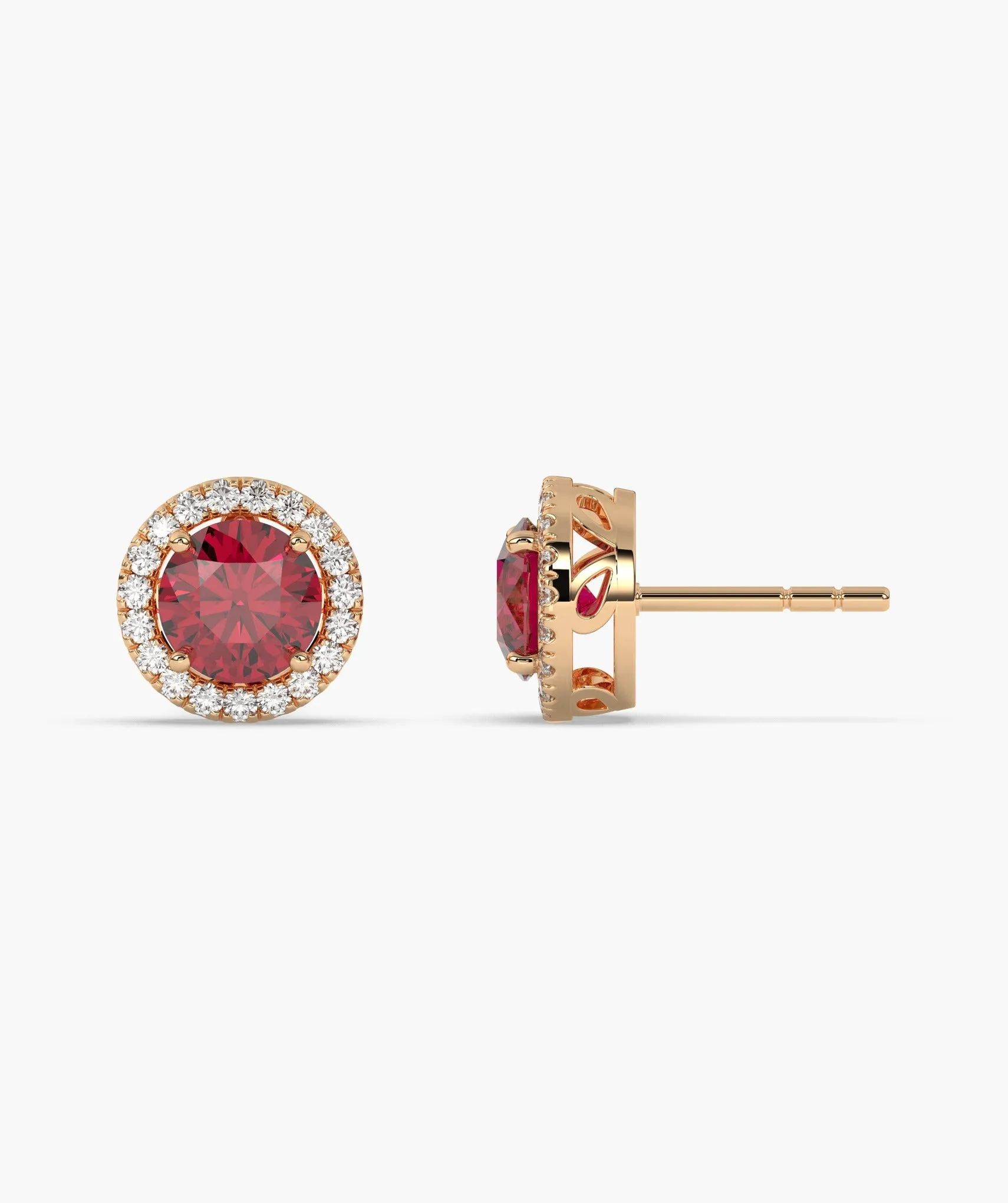 Elegant Ruby Circle Studs