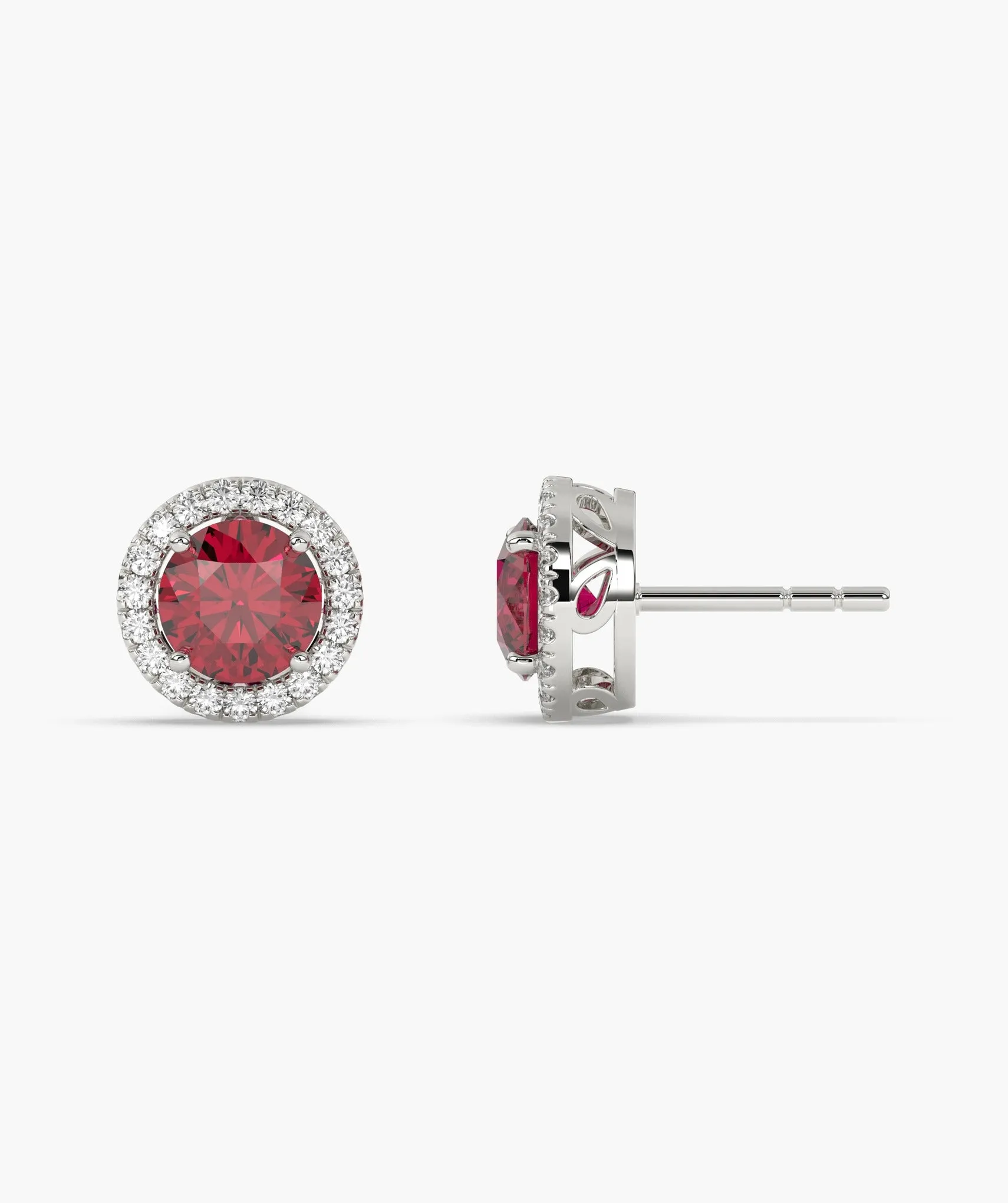 Elegant Ruby Circle Studs