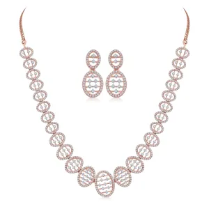 Elegant Single Layer Diamond Necklace Set